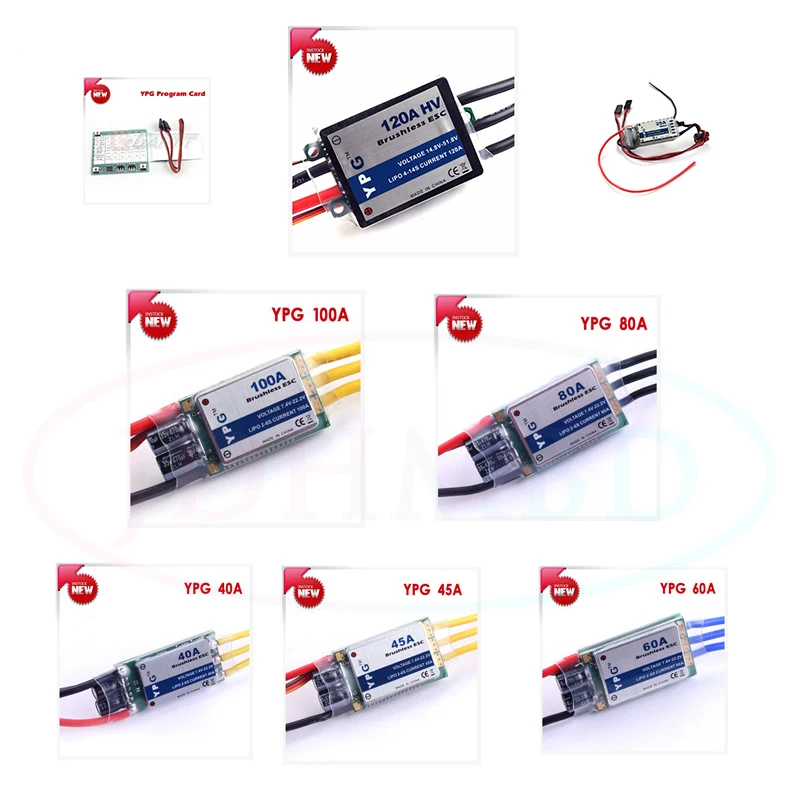 YPG LV ESC 40A/45A/60A /80A/100A ESC SBEC ブラシレススピードコントローラー ESC 高品質