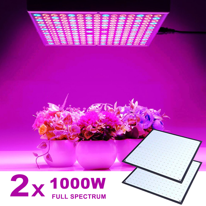 2 個 1000 ワットフルスペクトル屋内 LED 成長ランプ植物成長ライトテント Fitolampy Phyto UV IR 赤青 225 Led 花植物