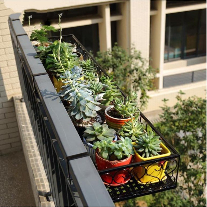 ハンギングラック植木鉢オーガナイザー収納バスケットラッククローゼットホルダーバルコニーレールプランター棚フェンス手すり植木鉢ホルダー