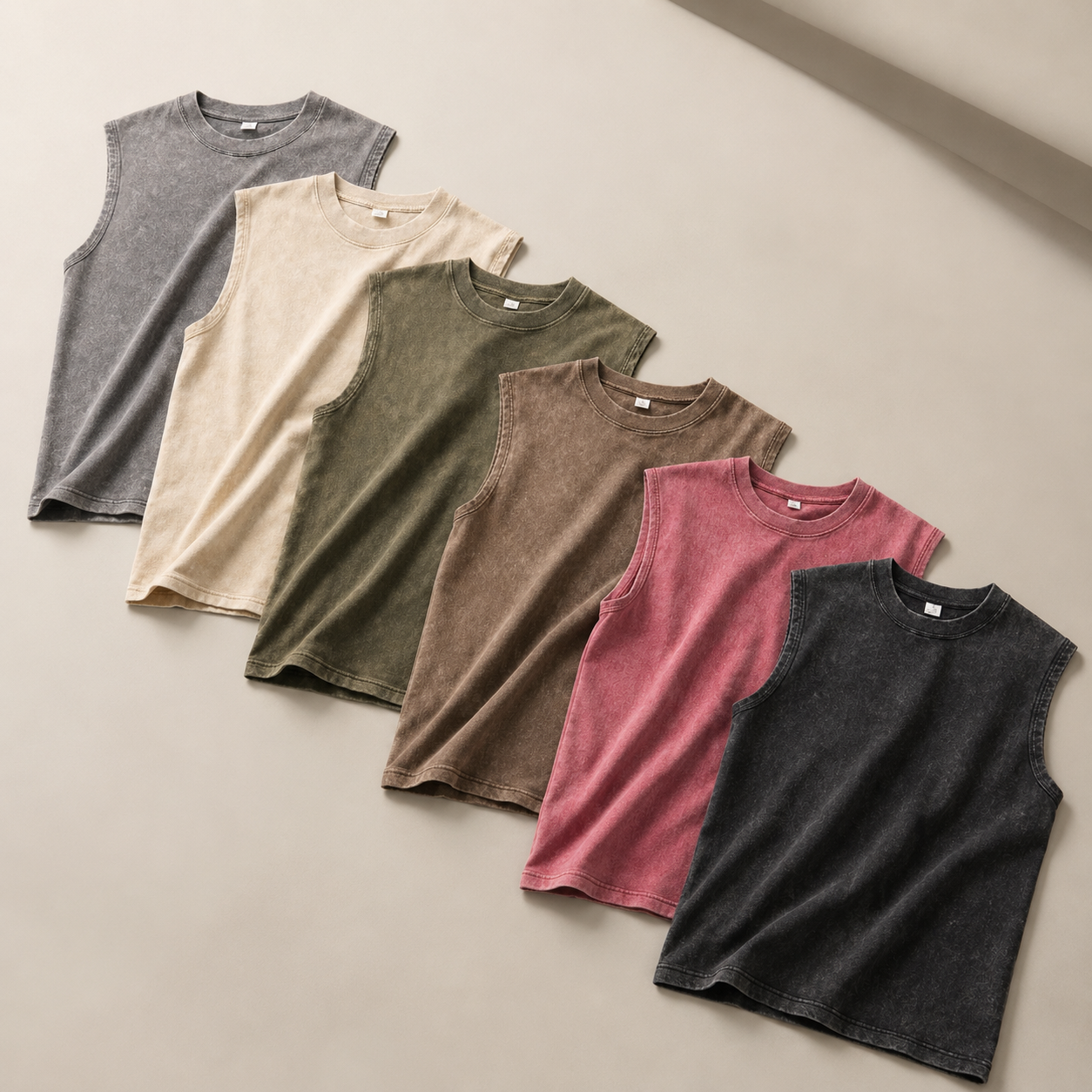 男性レトロ洗浄ノースリーブ Tシャツ 230 グラム綿タンクトップ夏緩い筋肉ジムトレーニングランニングビーチストリート Tシャツ