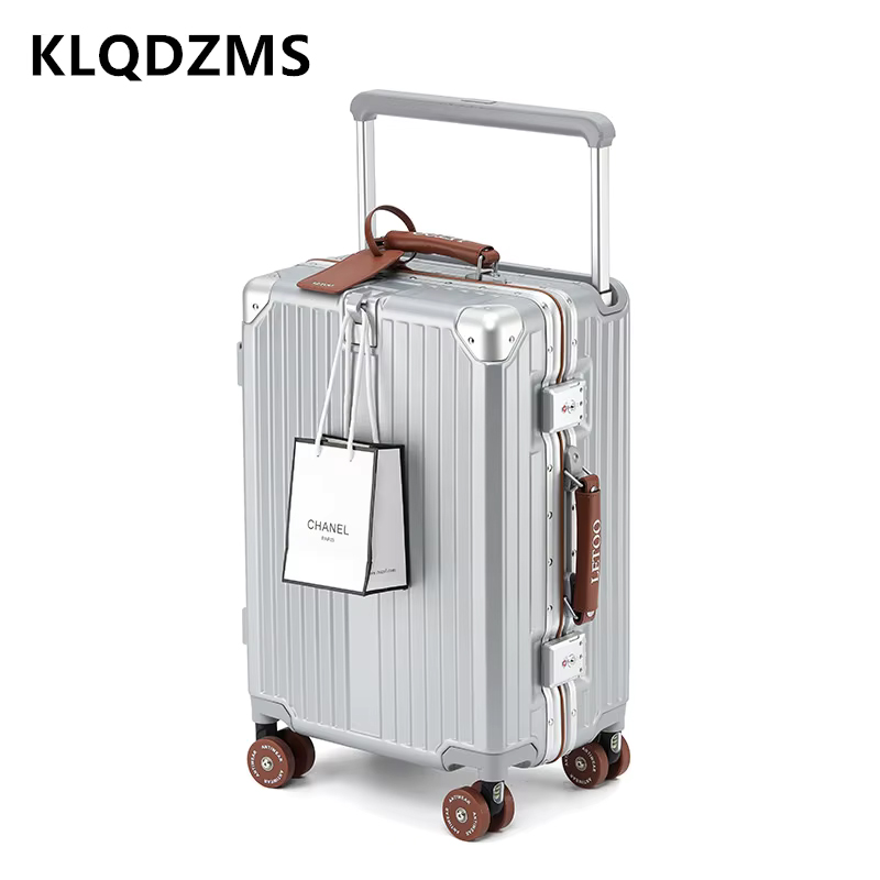 KLQDZMS 機内持ち込み旅行荷物 20 "24" 28 インチアルミフレーム大容量トロリーケース PC 搭乗ボックス多機能スーツケース