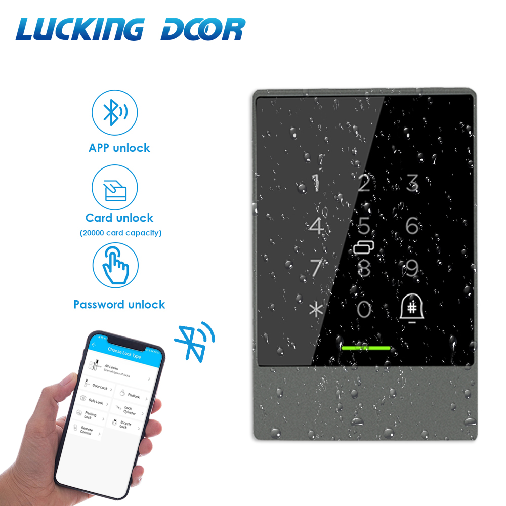 K2 IP65 防水 Bluetooth TTLOCK アプリリモートドアアクセス制御システムキットタッチパスワードキーボード 13.56MHZ アクセス制御