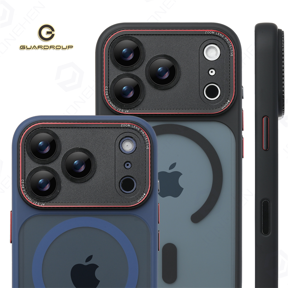 高級磁気カメラバンパー保護ケース iPhone 17 16 15 14 プロマックスワイヤレス充電耐衝撃ハードマットクリアカバー