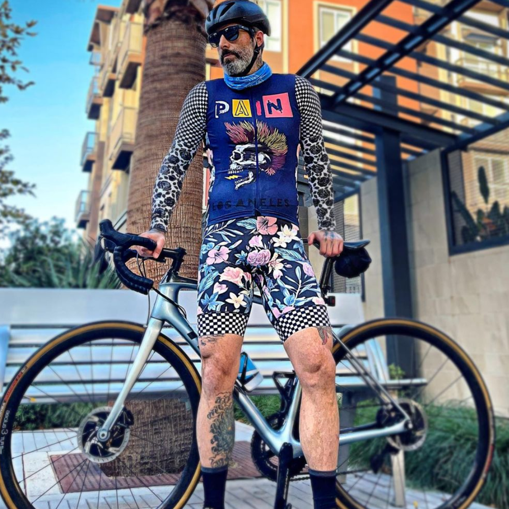 ラブザペイン男性半袖サイクリングジャージスーツシャツ MTB 速乾通気性夏トライアスロンセットマイヨ Ciclismo Hombre