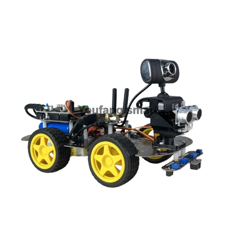 アプリ制御 4WD ロボットカー WiFi Bluetooth ビデオライン次の障害物回避 RC タンク Arduino 用プログラマブルロボット DIY キット