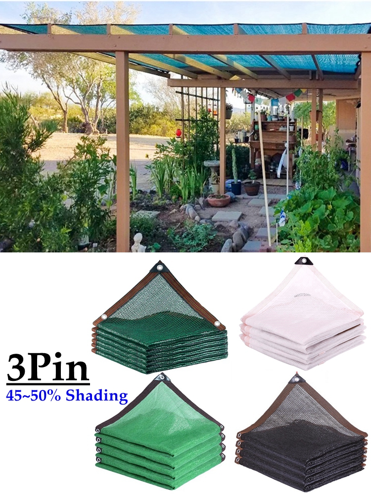 4 色 3Pin 50% シェーディングガーデン抗 UV 黒、白、ダークグリーン HDPE サンシェードネット盆栽屋外多肉植物カバーメッシュ