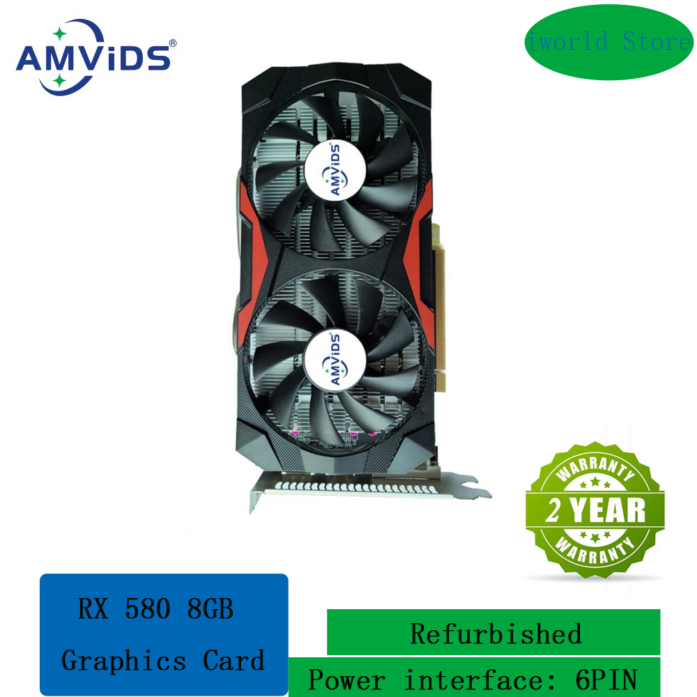 RX 580 8GB グラフィックカード 2048SP GDDR5 256ビット Radeon コンピューター ゲーム用ビデオカード AMD RX 580 8G マイニング GPU