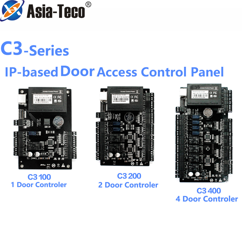 ZKTeco C3-100/200/400 TCP IP Wiegand 26 ドアアクセス制御パネルボードセキュリティソリューションアクセス制御システム 30000 ユーザー