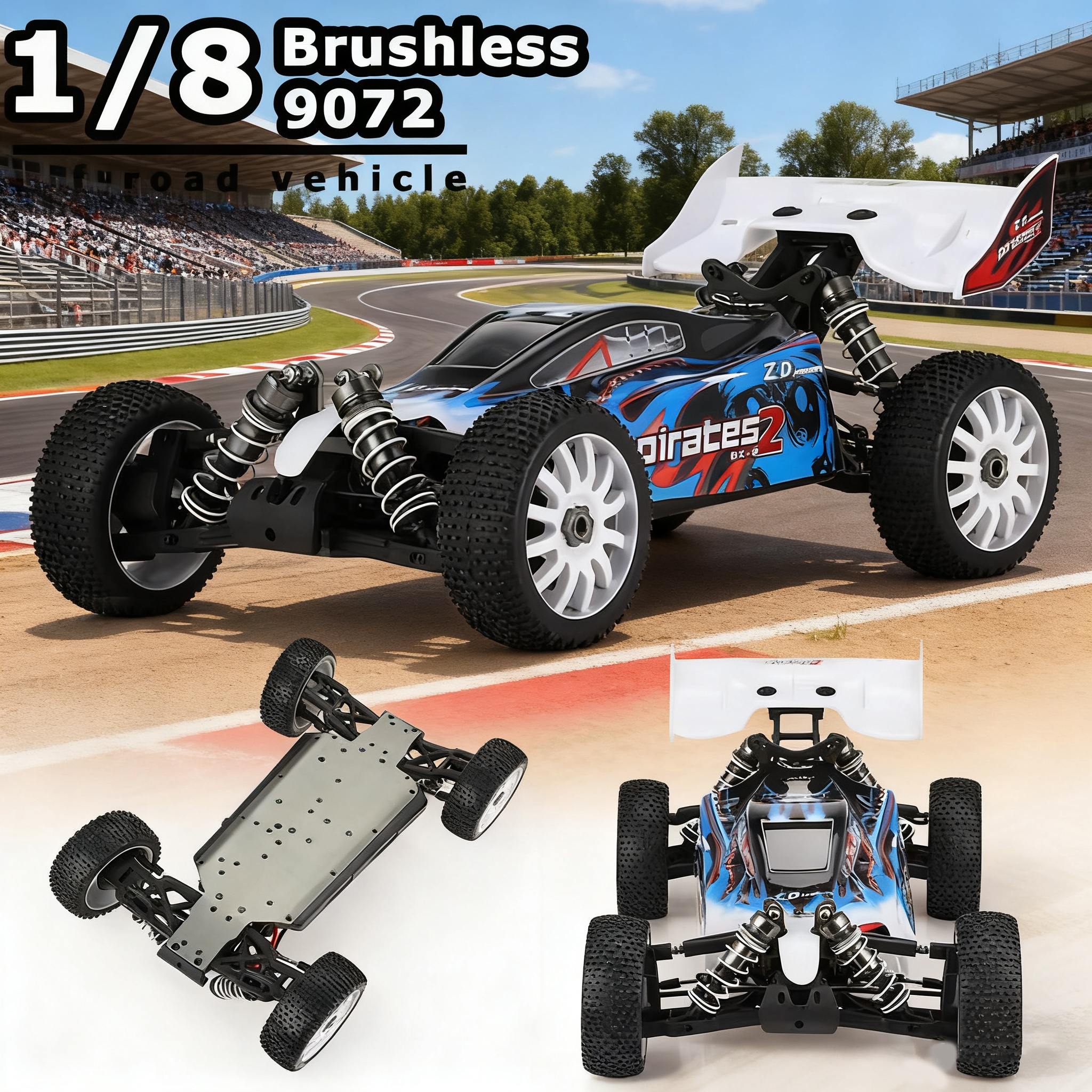 ZD Racing 9072 V2 RC Car 4WD Brushless Electric Truck Buggy RTR 08425 1/8 High Speed 80km/h Shock-proof system RC Car