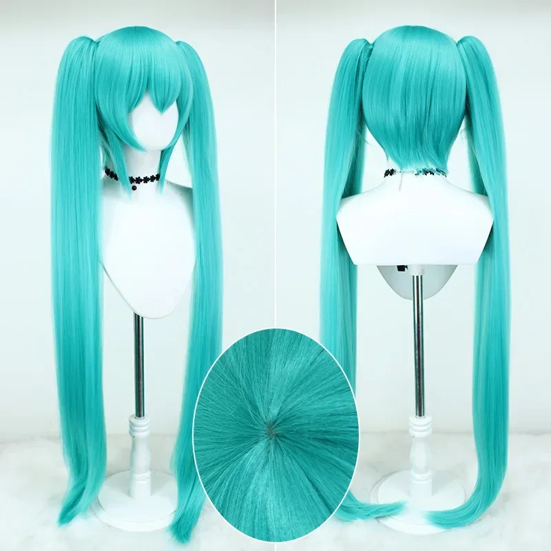初音ミク アニメ コスプレウィッグ 110cm ダブルポニーテール 合成繊維ウィッグ ハロウィン クリスマス