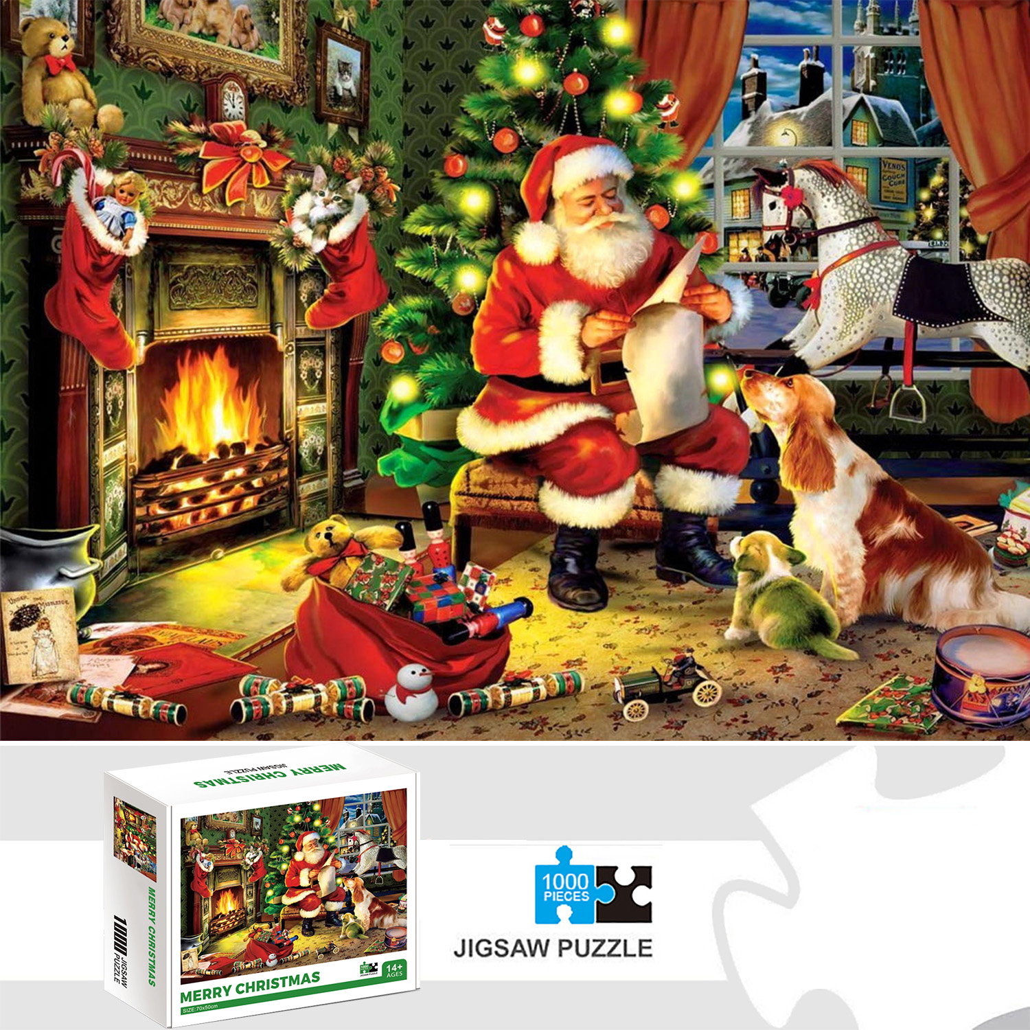1000ピース メリークリスマス ジグソーパズル ホームデコレーション 大人 パズルゲーム 家族で楽しめるフロアパズル 教育玩具 子供用