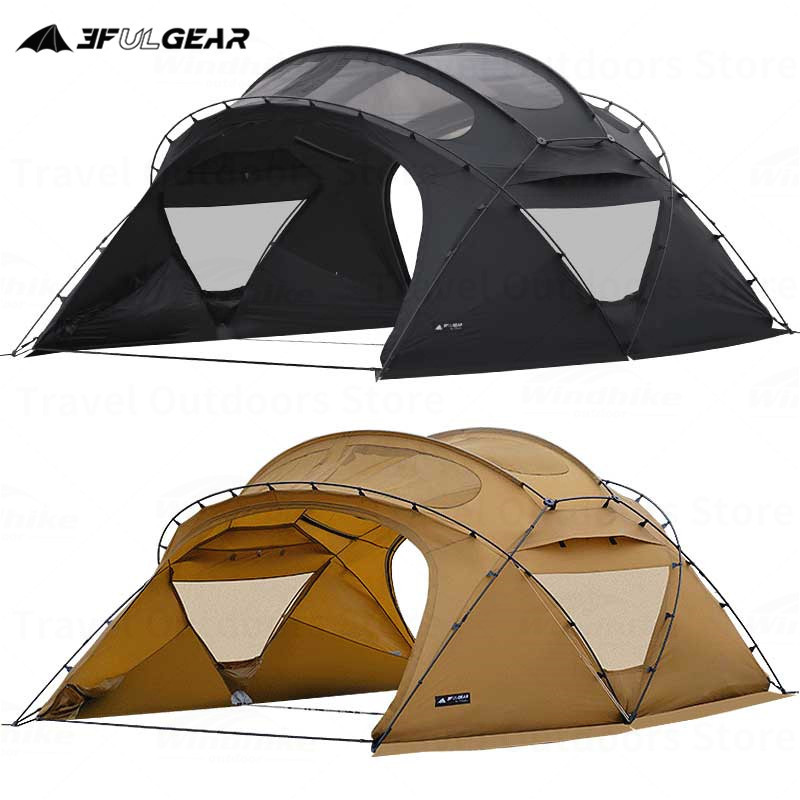 3F UL GEAR ビートル 16 キャンプテント 5-8 人用ドームテント 70D ナイロン通気性大空間トンネルテント 2.0 屋外ハイキング用