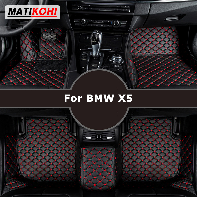 MATIKOHI カスタム車のフロアマット Bmw X5 E53 E70 F15 G05 F85 F95 自動車カーペット Foot Coche Accessorie