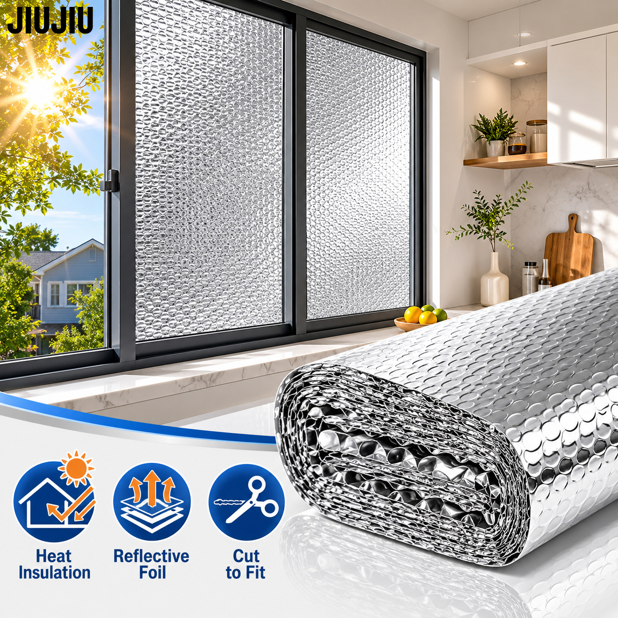 Thermal Insulation Aluminum Film High Resistance Insulation Material Heat Insulation Film Sheet Suitable for Windows RVs Outdoor
