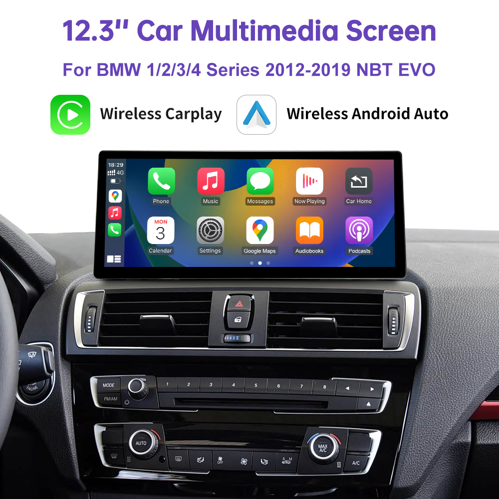 12.3 インチ超薄型スクリーン BMW 1/2/3/4 シリーズ F20 F21 F22 F23 F30 F31 F33 F36 CIC/NBT/EVO ワイヤレス CarPlay マルチメディアラジオ