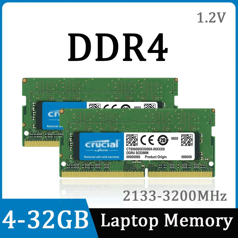 Crucial メモリ DDR4 4GB 32GB 16GB 8GB 3200MHz 2400MHz 2666MHz ノートパソコン用 RAM SODIMM ノートブックメモリ Intel & AMD 対応 1.2V 260PIN