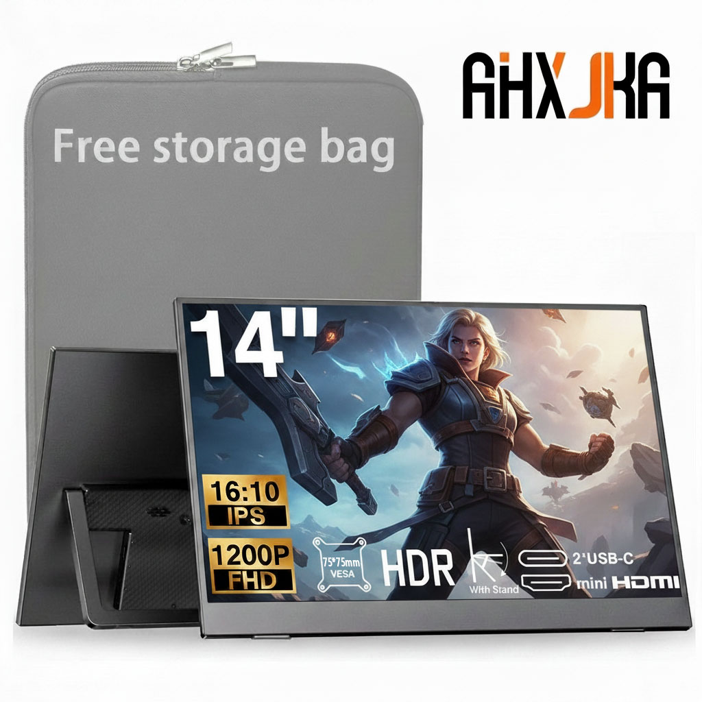 14 インチ FHD ポータブルモニター外部ディスプレイ IPS 1200P スクリーン USB C ミニ HDMI ラップトップ Mac PC Xbox PS スイッチ VESA 穴付き