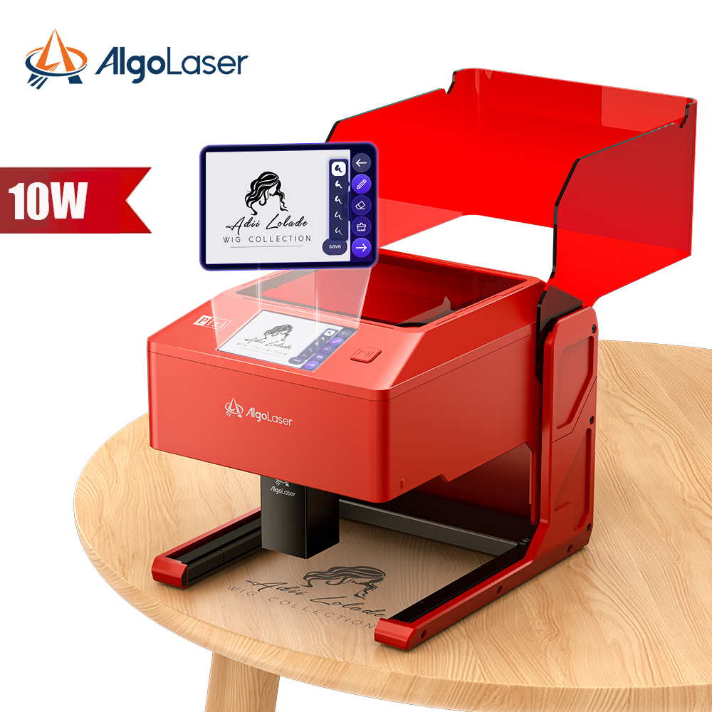 AlgoLaser Pixi 10W タッチスクリーン スマート彫刻機 ローラー付き 100x100mm 彫刻エリア DIY ホリデー 手作りツール ウォーターカップ