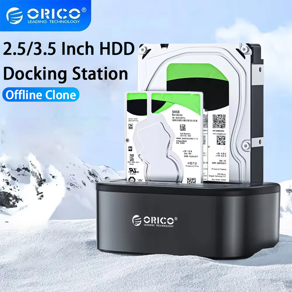 ORICO 2 ベイ 2.5/3.5 インチ HDD ドッキングステーション SATA から USB3.0 外付けハードドライブケース、オフラインクローン付き 2.5 インチ/3.5 インチ HDD/SSD 用