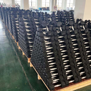 メーカー直販　ジム向けオーダーメイドダンベル　ゴム製六角ダンベルセット　業務用フリーウェイト