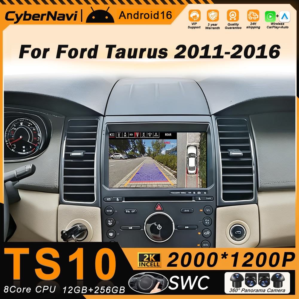 Android 自動ラジオフォードトーラス 2011-2016 ステレオ Bluetooth 車のヘッドユニット Carplay 2 Din QLED スクリーンマルチメディアダッシュカム 5 グラム BT