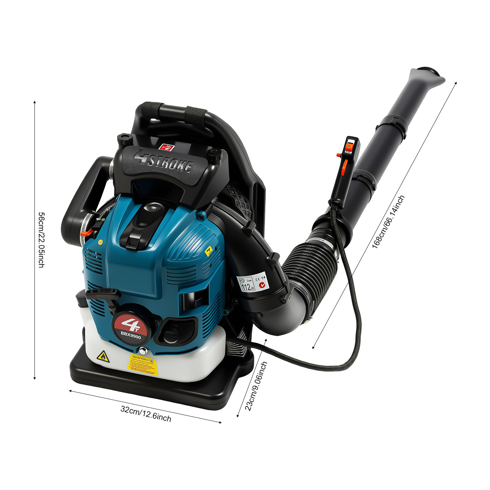 4 ストローク 75.6CC バックパックリーフブロワー、ガーデンガス駆動リーフブロワー、強力な送風、低燃料消費、2600W 葉掃き、芝生清掃用