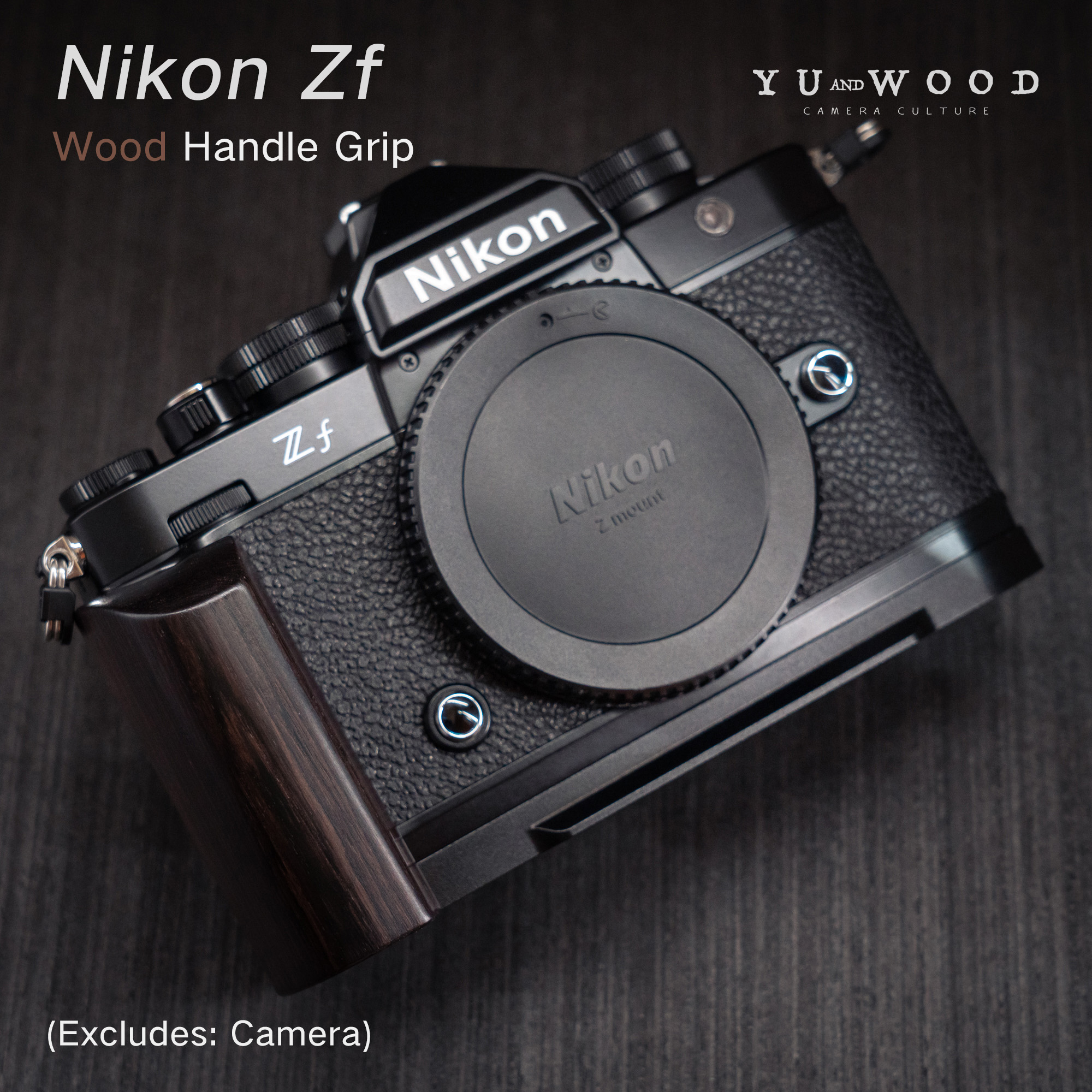 Nikon ZFカメラ用プロフェッショナル木製グリップ - 滑り止め