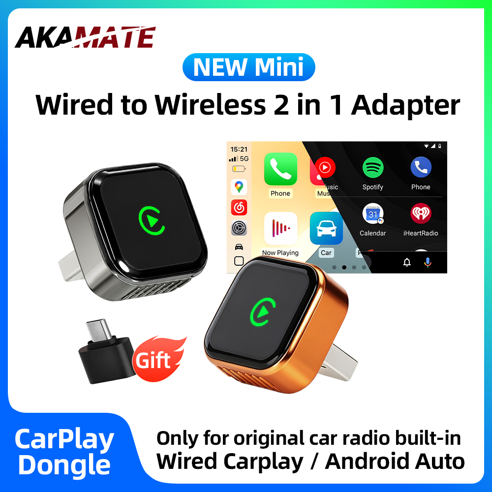 ワイヤレス Android Auto CarPlay アダプター USB ドングル変換有線からワイヤレス自動接続 Bluetooth CarPlay 車スマート ボックス 2in1