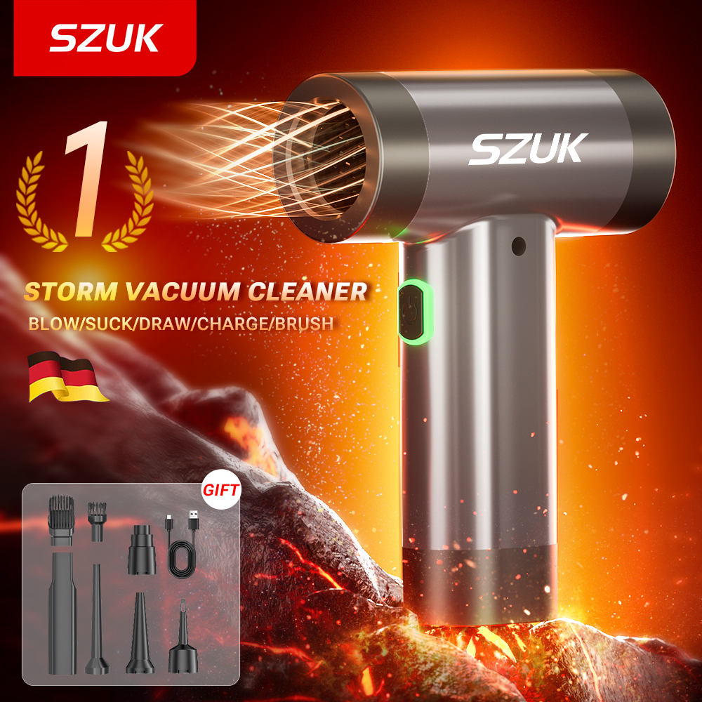 SZUK 新しいミニ送風機ハンドヘルドポータブルターボファンブラシレスモーターダストファンターボファン送風機強力な車の掃除機