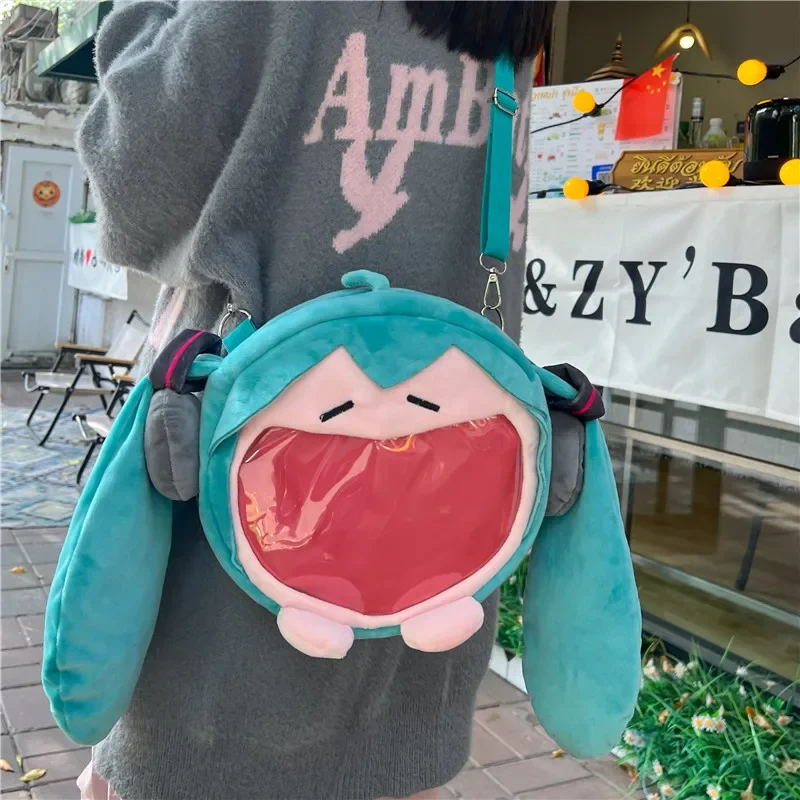 @@@初音ミクショルダーバッグバックパックかわいいアニメぬいぐるみ漫画かわいいナップザック学生バッグパケットギフト用おもちゃ