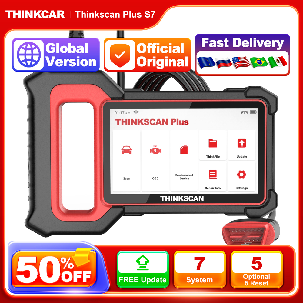 THINKCAR THINKSCAN PLUS S4 S7 ABS SRS ECM システム車診断ツール OBD2 自動スキャナ OBD 2 コードコーダーリーダー無料アップデート