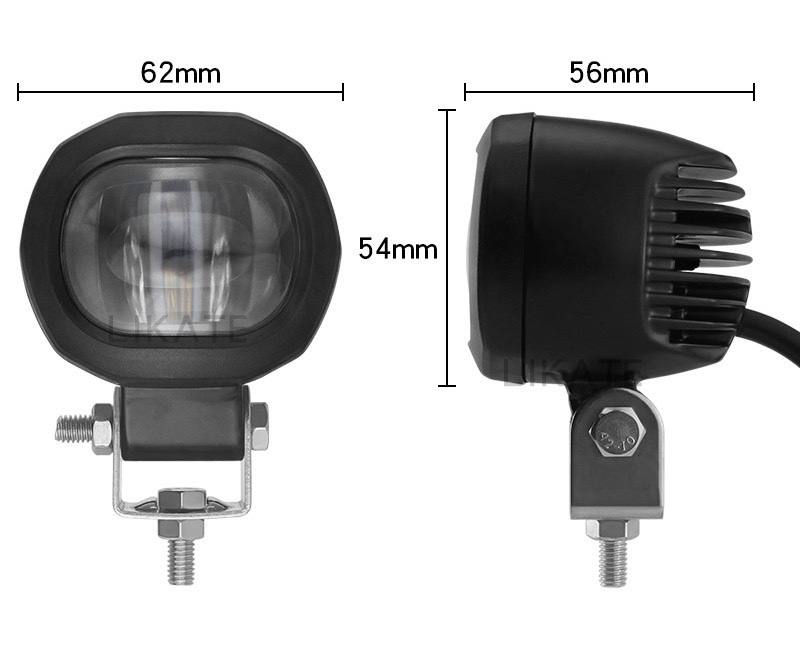 12V/24V-80V ミニ LED 警告スポット/ストリップランプ フォークリフト用 ハイエンドトリプルレンズ青/赤ライトボーダーランプ付き