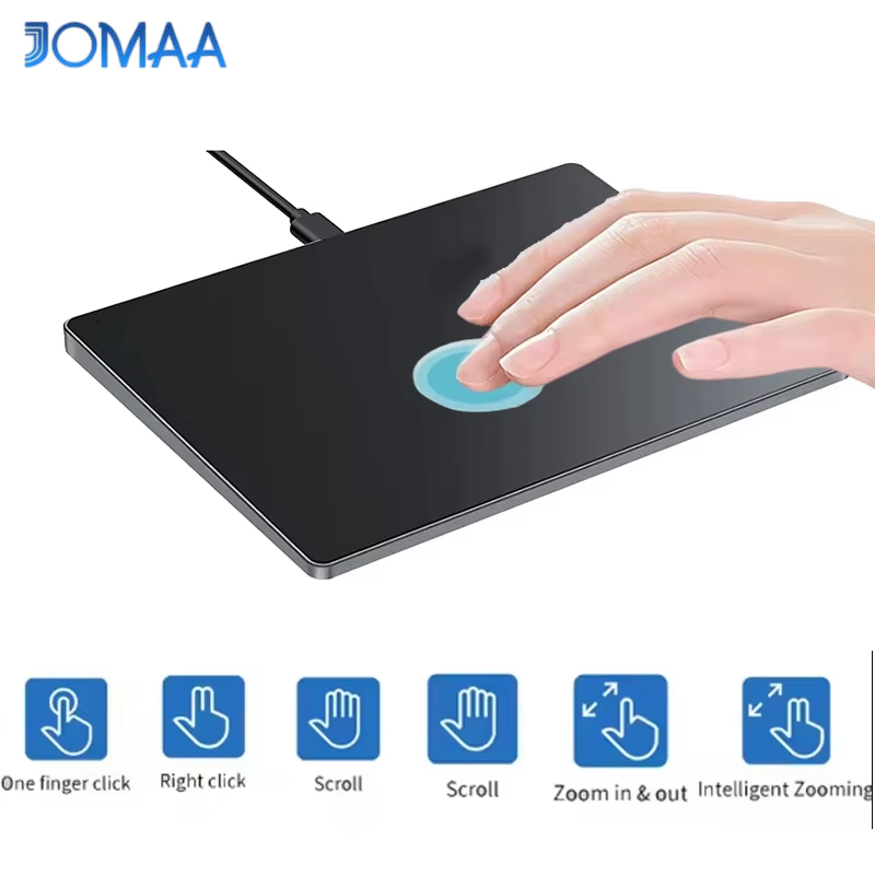 Jomaa 有線トラックパッド マルチタッチ、高精度USBタッチパッド搭載、Windows 7/10/11ノートパソコン/PC対応、ブラック