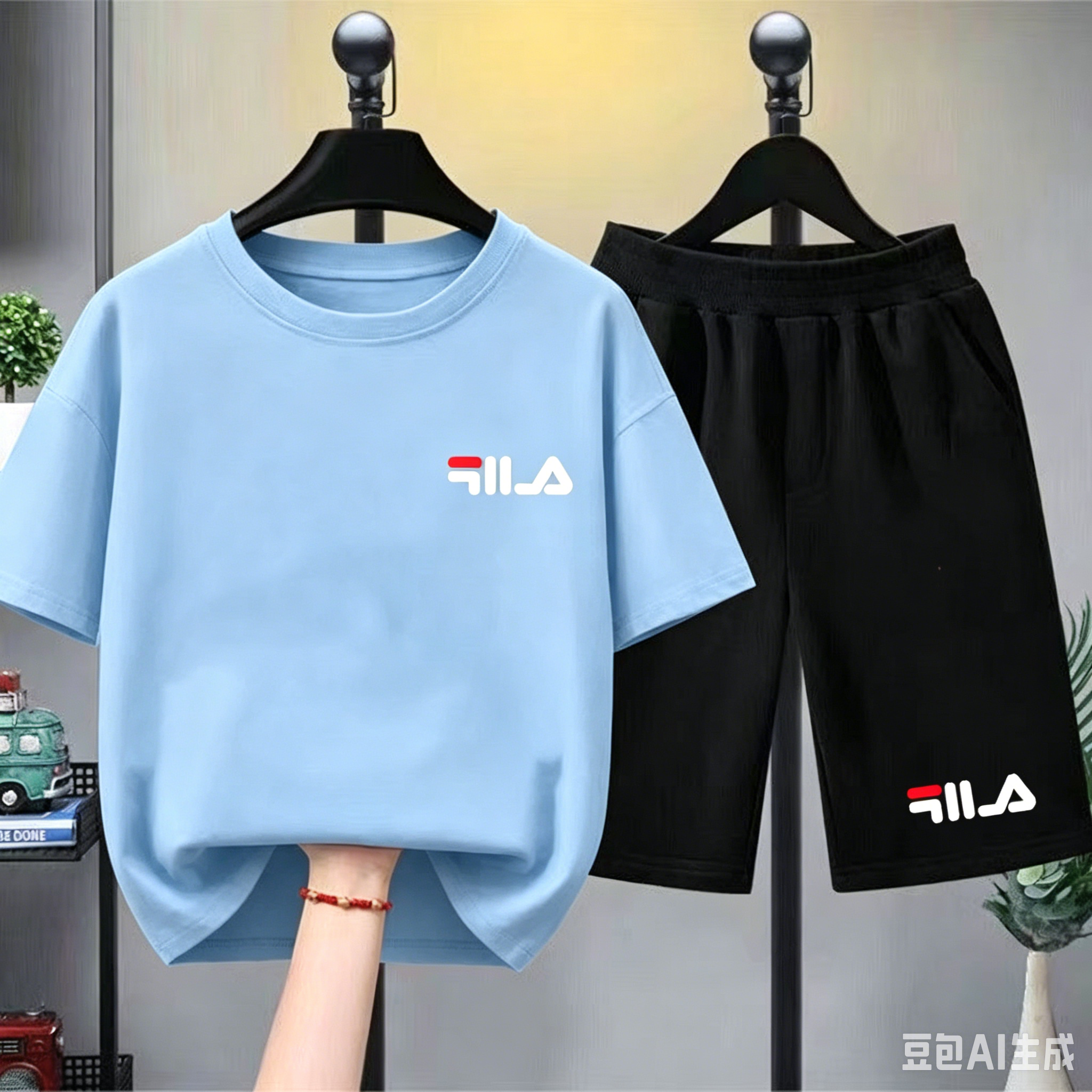 夏ブランド白 Tシャツショーツ 2 点セット子供新しい服ファッション少年少女 3-12 歳スポーツ半袖カジュアルセット