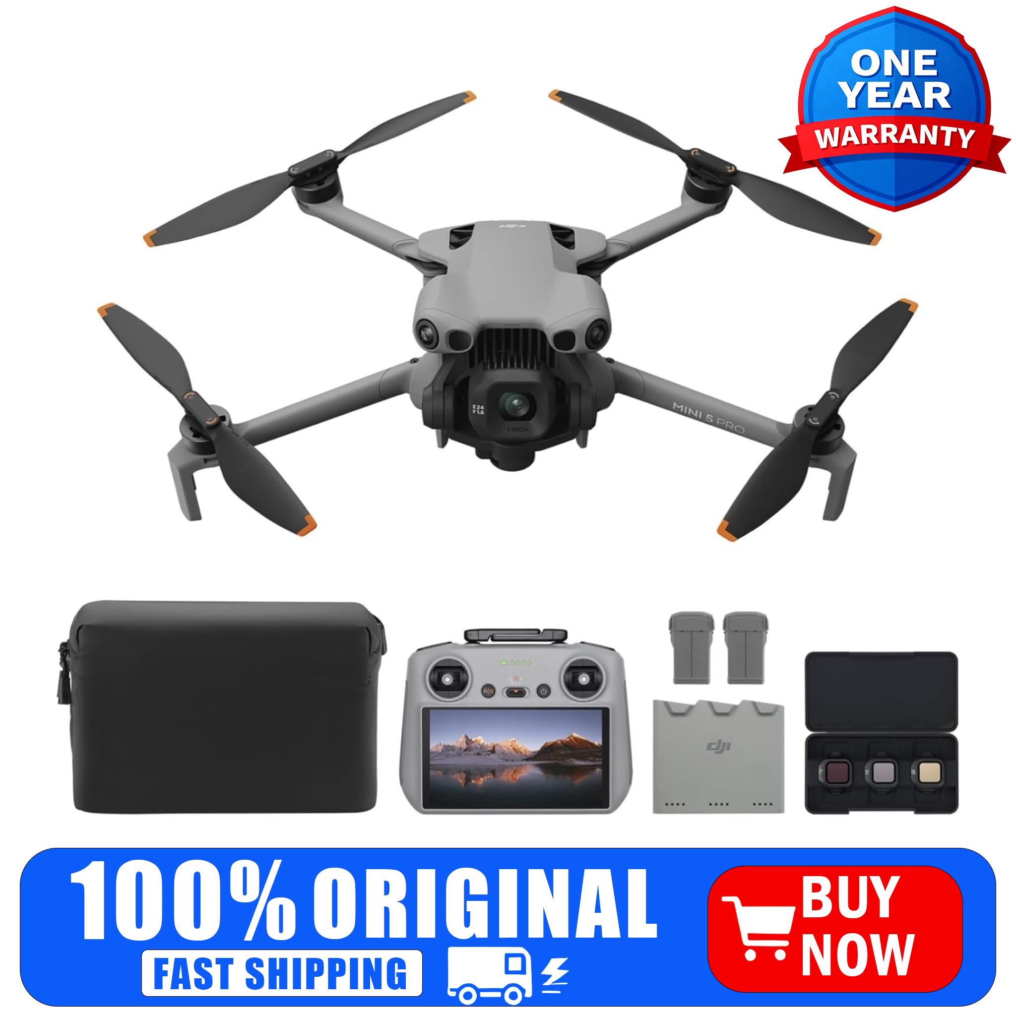 DJI Mini 5 Pro Combo Plus (RC 2 付属)、1 インチ CMOS 搭載 4K 空撮カメラ ドローン、全方向性障害物検知、スマート トラッキング