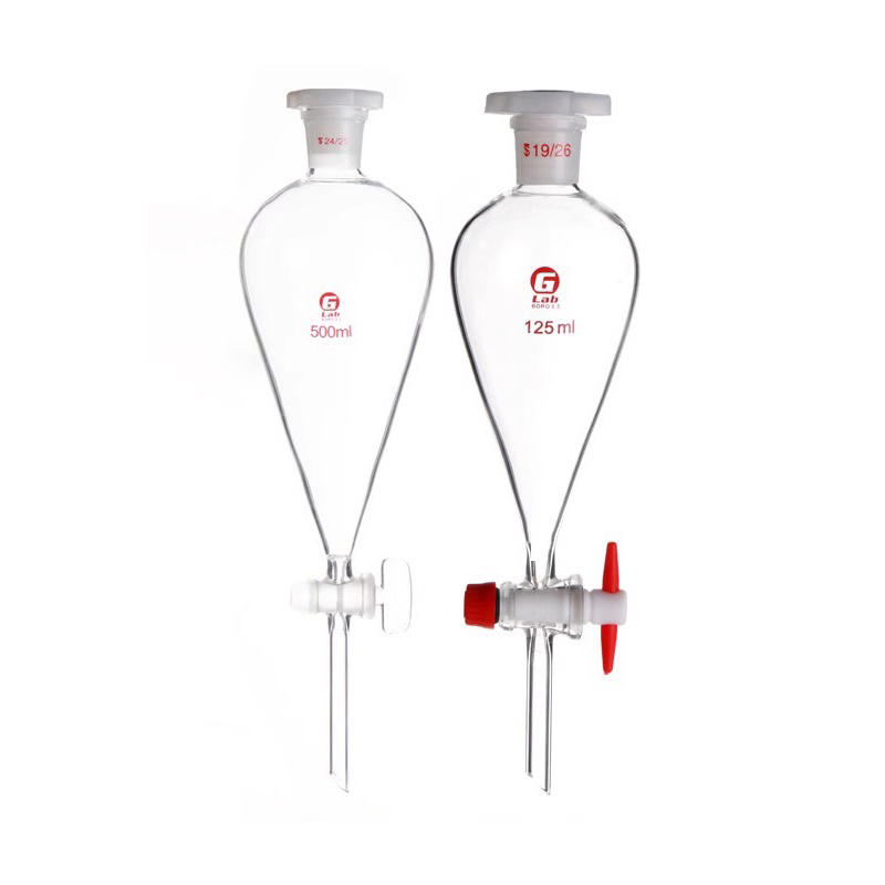 60ml～1000ml ラボ用ガラス製洋ナシ型分液漏斗 精油分離用化学実験用