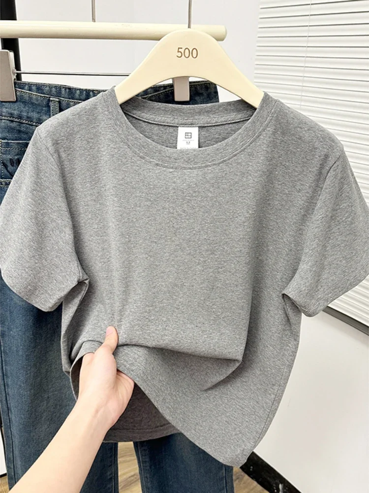 2026 夏の新高品質カジュアルプラスサイズ Tシャツセクシーな半袖袖ファッショントレンド固体女性服 Y2k トップス