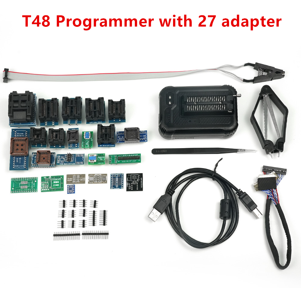 XGECU T48 [TL866-3G] プログラマ 27 項目サポート SPI/Nor/NAND フラッシュ/EMMC BGA153/162/169/100/221 TSOP/SOP/PLCC 用 28000 IC