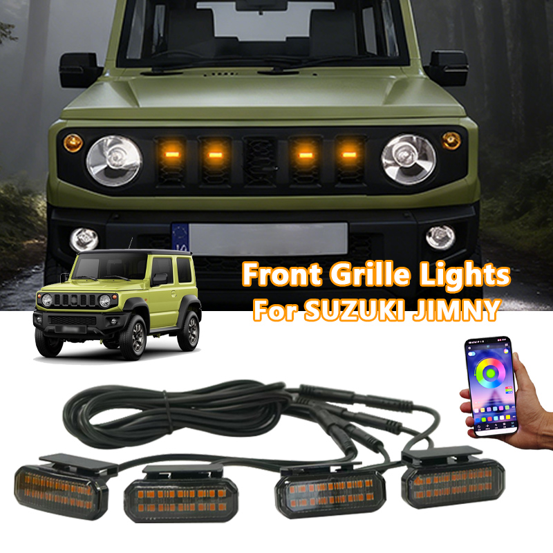 18LED フロントグリルライトスズキジムニー車のデイタイムランニングライトホイール眉毛ランプピックアップオフロード 12V