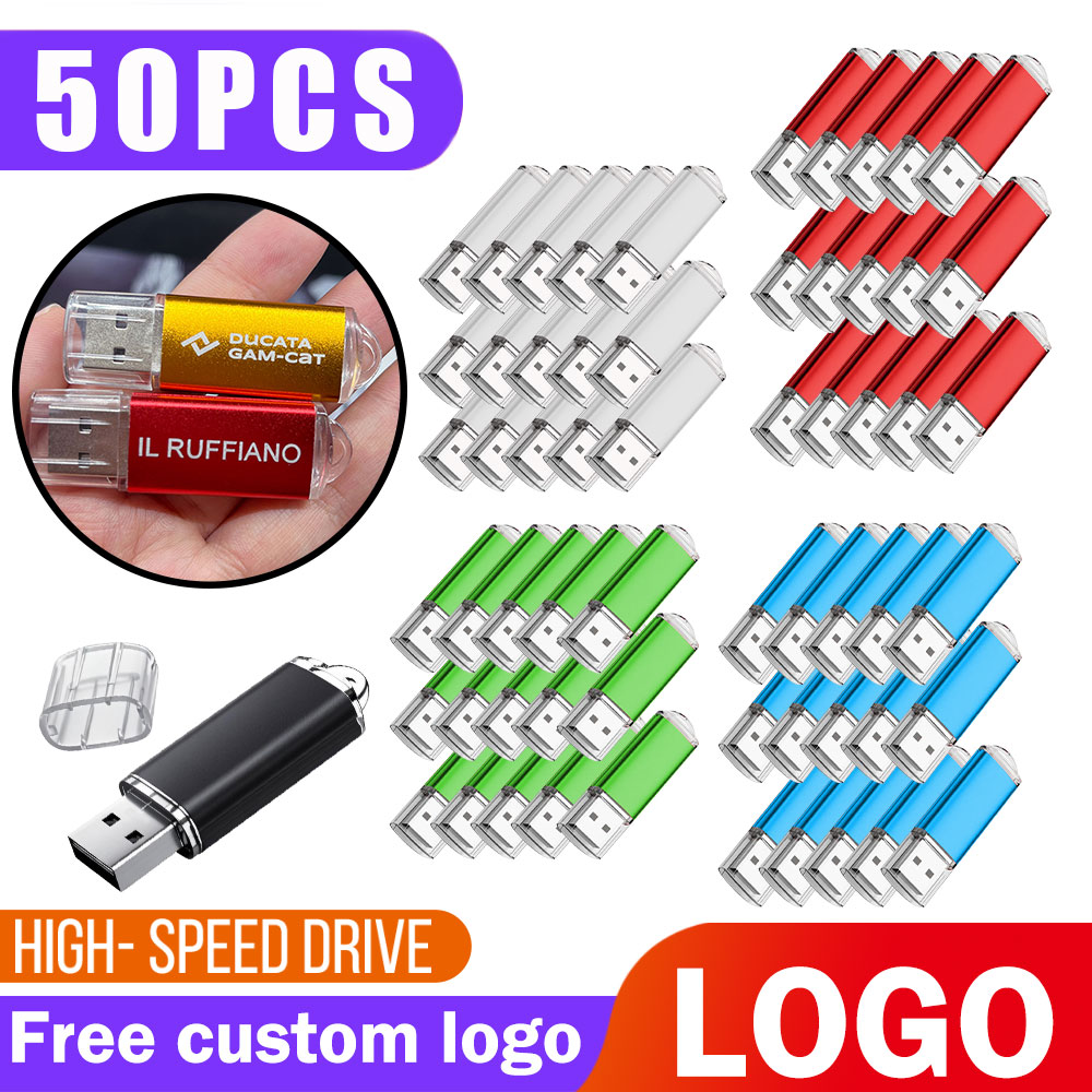 50 個カスタムロゴ USB 2.0 USB 高速 Usb スティック 2.0 メモリアスティックメモリフラッシュドライブ Pendrive4GB 8GB 16GB 32GB 64GB usb