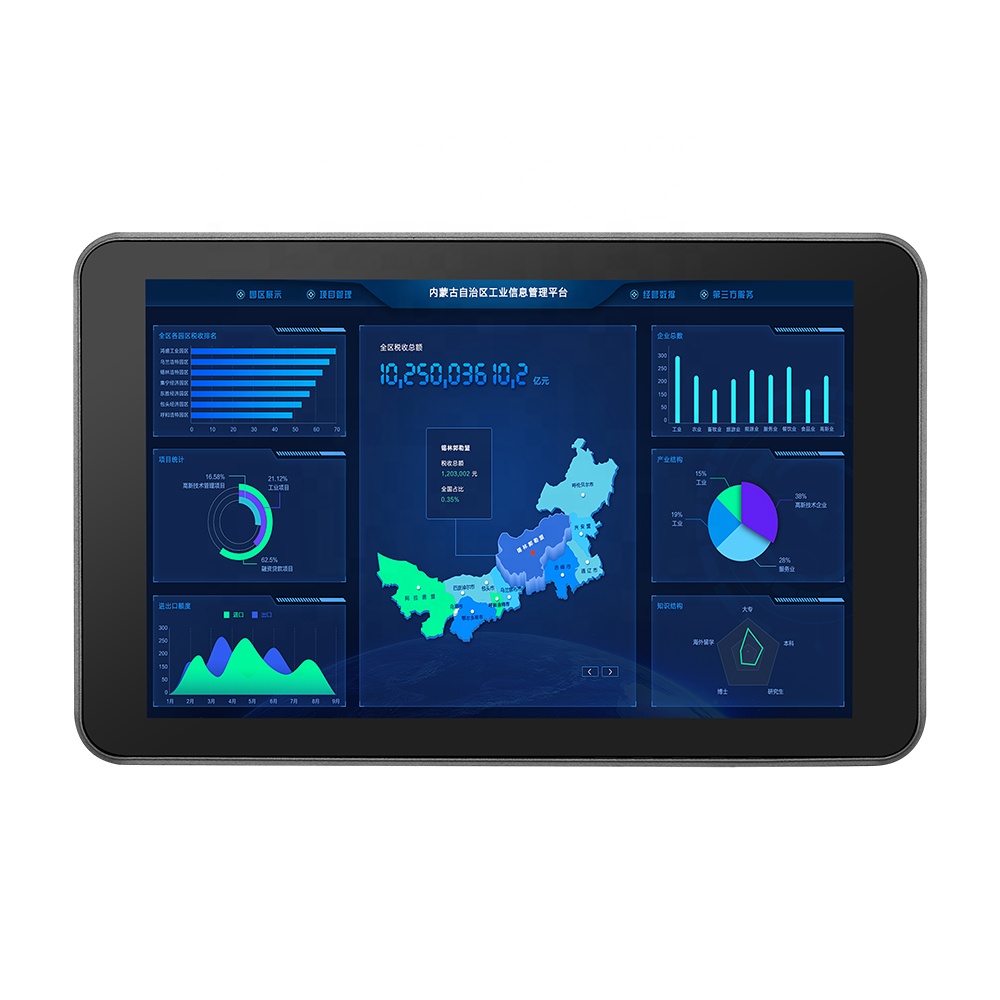 10.1 インチ 15 インチ 17 インチ IP65 定格組み込み産業用モニター タッチスクリーン フラットパネル産業用パネル PC 産業オートメーション用