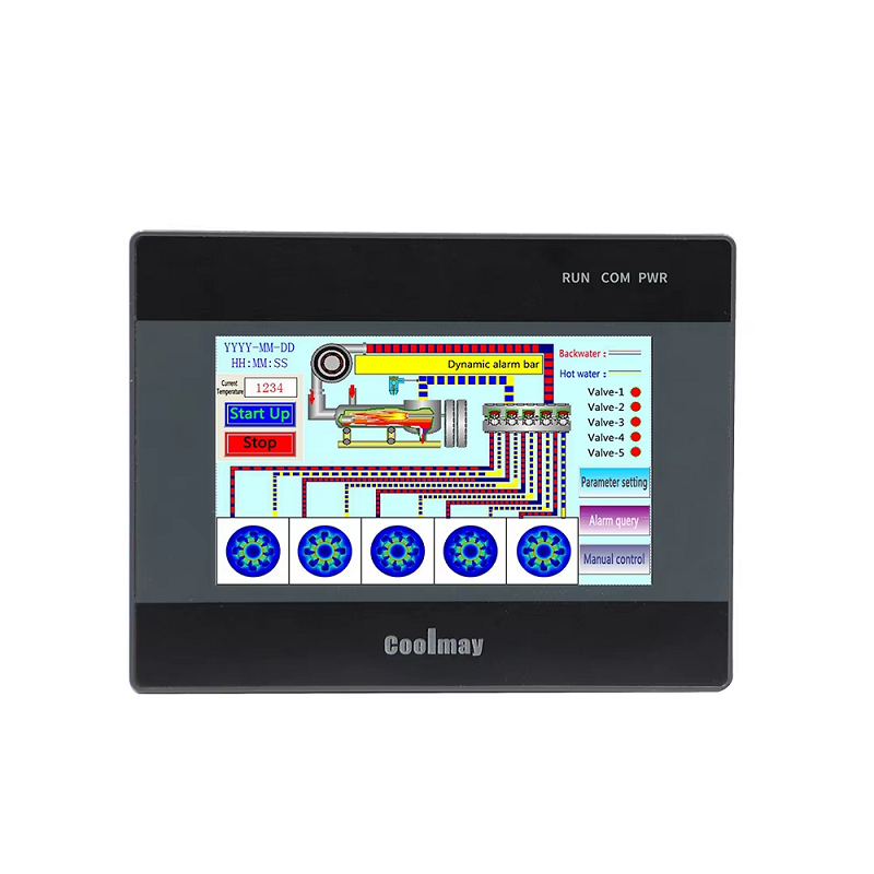 Coolmay 4.3 インチ/7 インチ HMI PLC オールインワン MX3G-43C/70C シリーズ 内蔵アナログ入力および出力 5AD2DA MODBUS をサポート