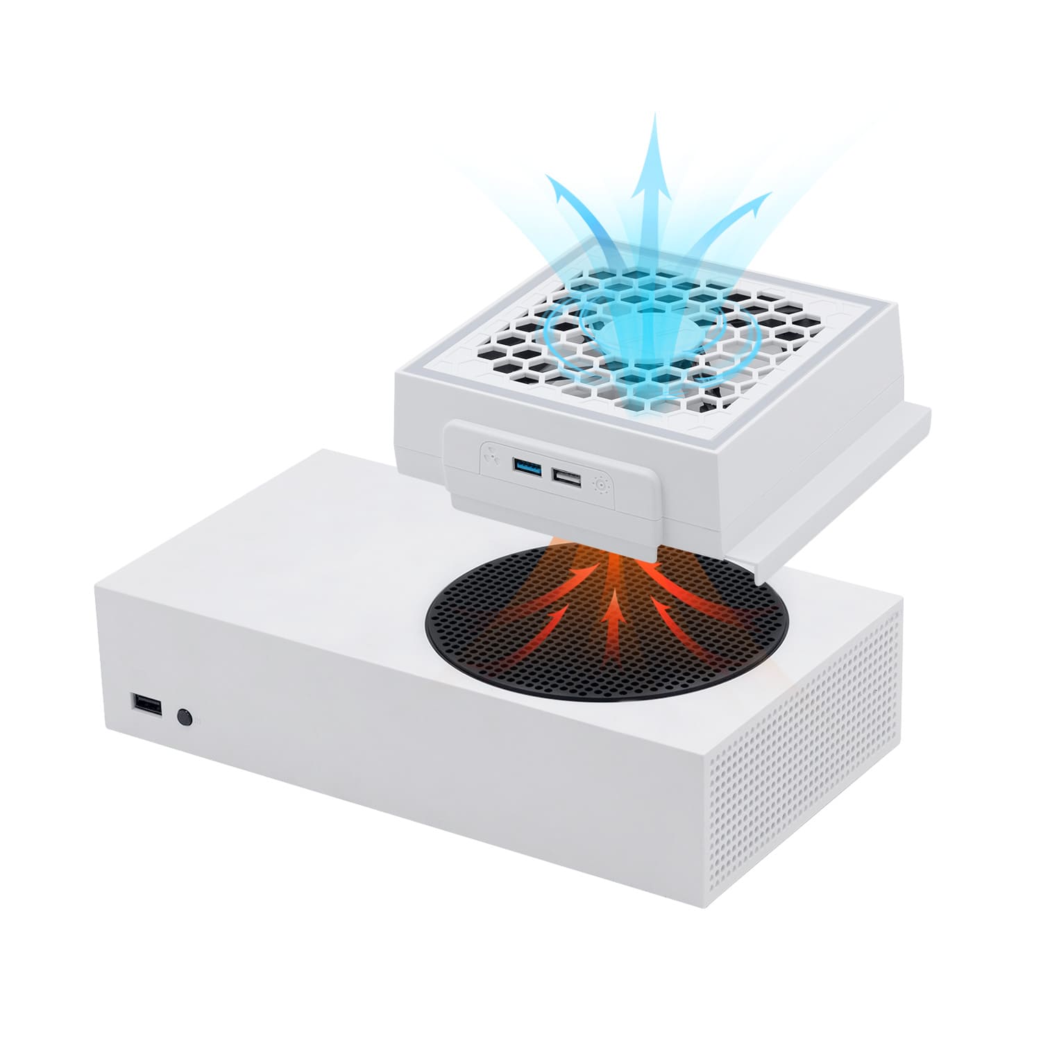 冷却ファンベース 雰囲気のあるカラフルなライト LED ゲームクーラースタンドブラケット Xbox シリーズ S コンソール用 追加 USB ホワイト