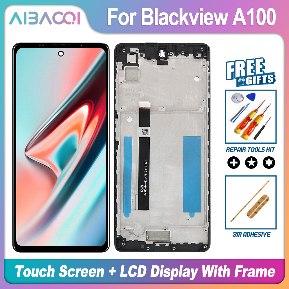 AiBaoQi 真新しい 6.67 インチのタッチスクリーン LCD ディスプレイフレームアセンブリの交換 Blackview A100 Android 11 電話