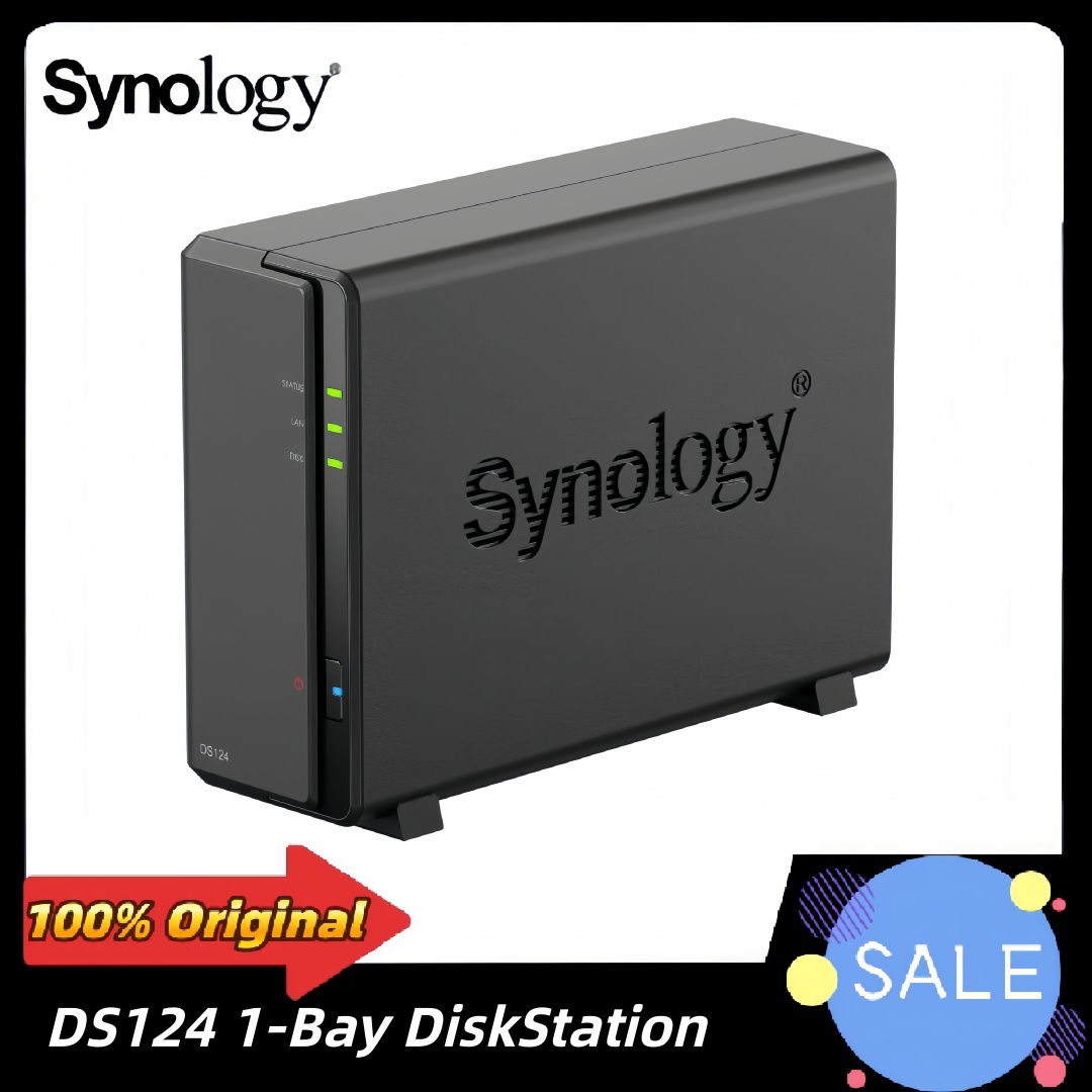 オリジナル DS124 1 ベイ DiskStation Synology NAS/ストレージ サーバー デスクトップ イーサネット LAN ブラック RTD1619 (ディスクレス)