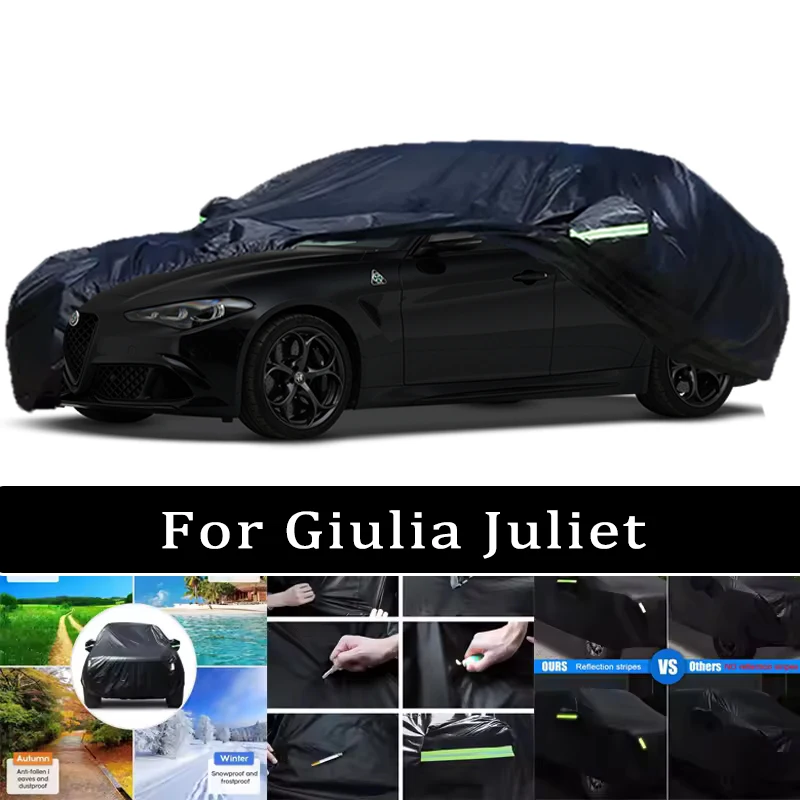 ジュリアジュリエット用車カバー - 屋外フルボディ保護、防水防塵、耐熱性、オールシーズン使用カーアクセサリー