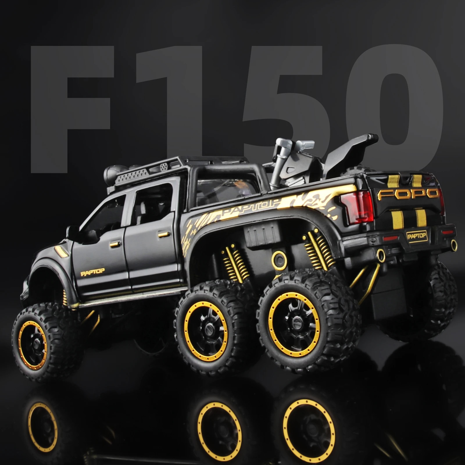 1:24 ピックアップトラック 男の子用 F150 ラプター ダイキャストメタルモデルカー サウンドとライト付き 子供用 対象年齢 3歳以上 ブルー