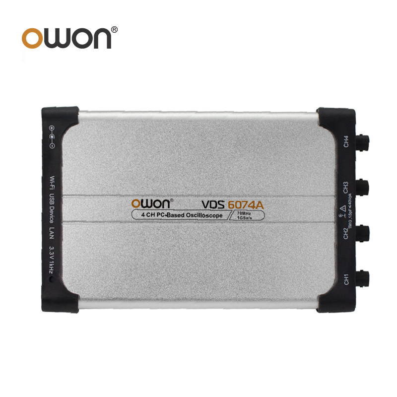 OWON VDS6074A VDS6104A 14 ビット仮想 PC デジタルオシロスコープ 1Gsa/S 100Mhz 帯域幅 4CH ハンドヘルドポータブル USB オシロスコープ
