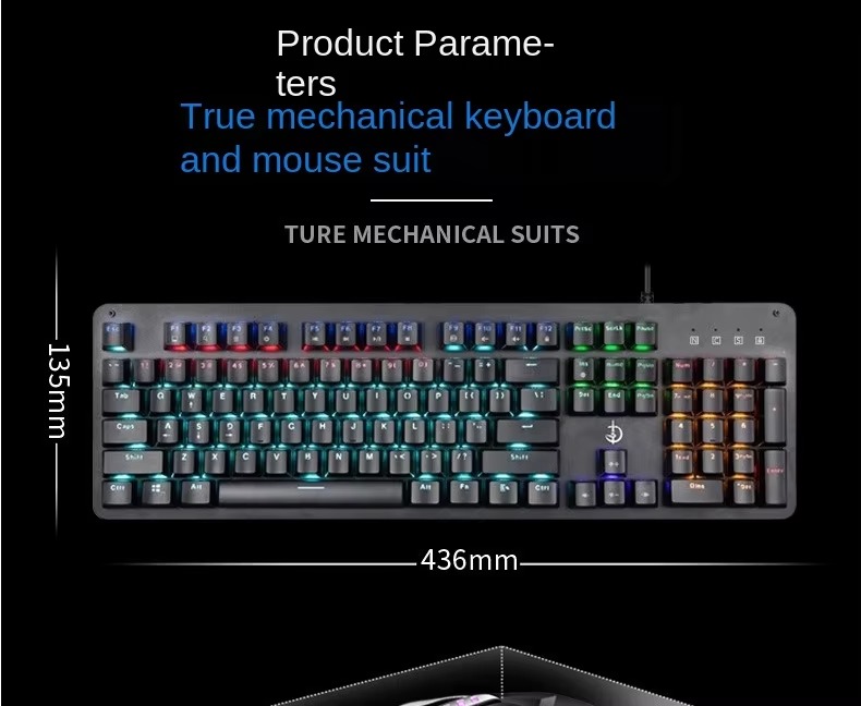 ホット販売 OEM104 キー有線高 DPI RGB 緑軸キーボードとマウスのセット