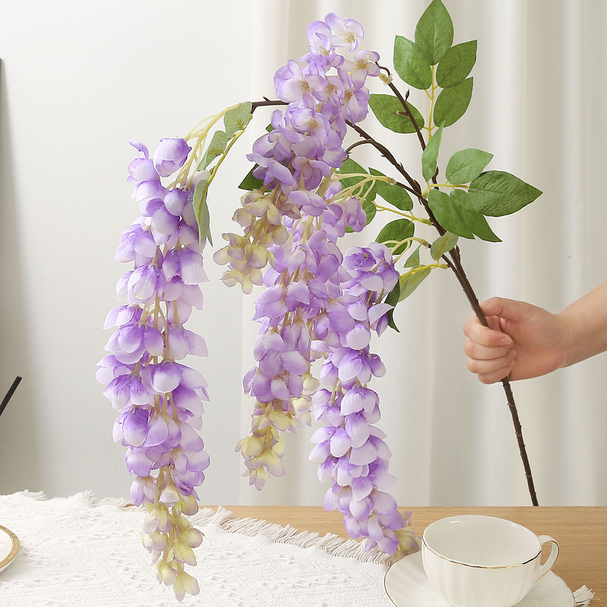 40 インチ巨大な藤造花フェイク藤花吊り植物ガーランドホームパーティーフロアウェディングアレンジメント装飾